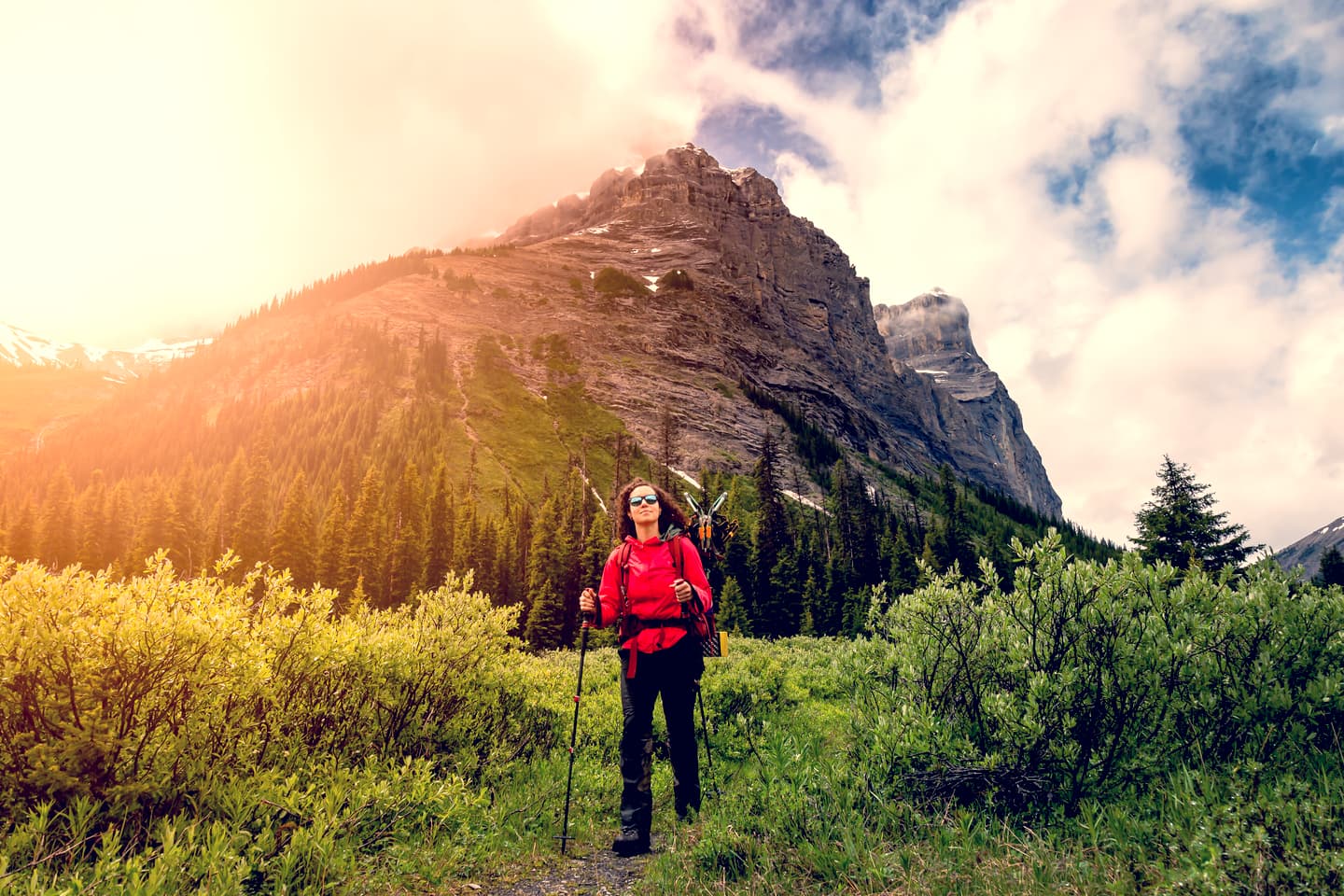 Hiker in the Canadian Rockies