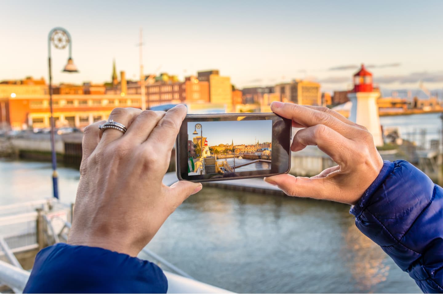 Man taking photo of Saint John New Brunswick