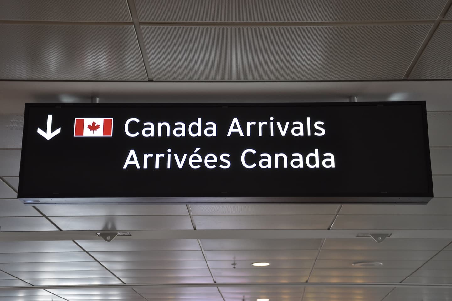 Canada airport sign