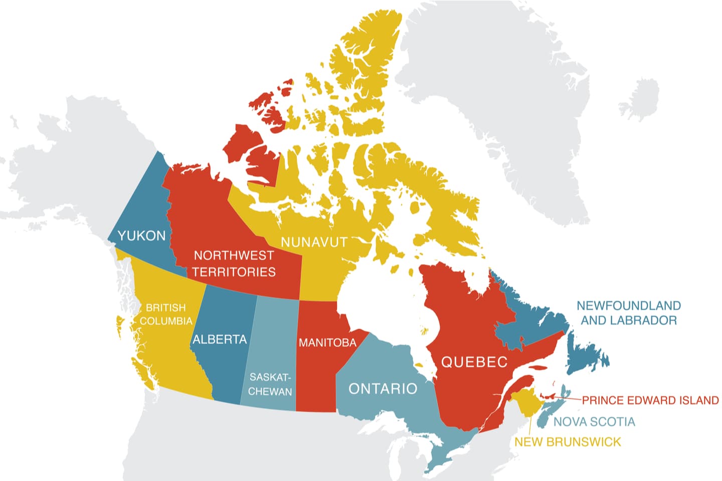 Canadian provinces map